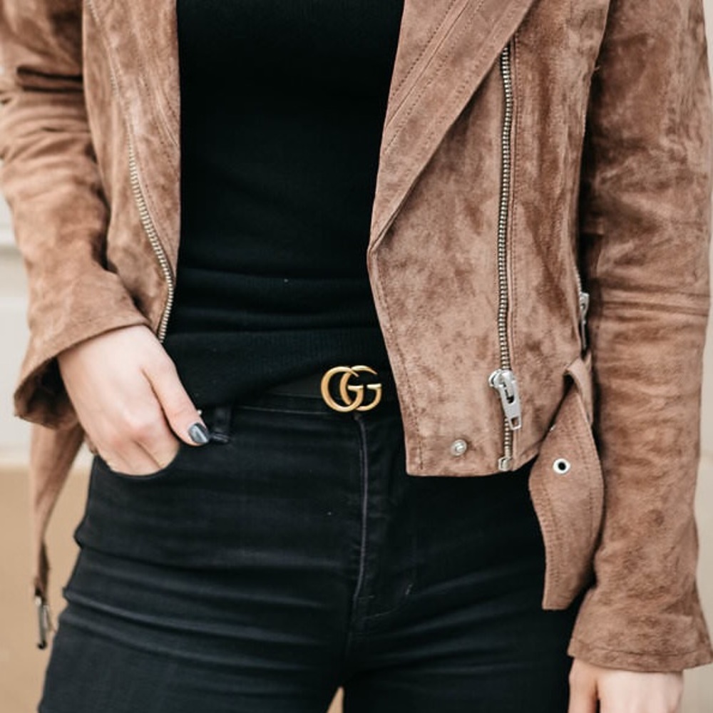 Gucci Double G Belt in Black Leather